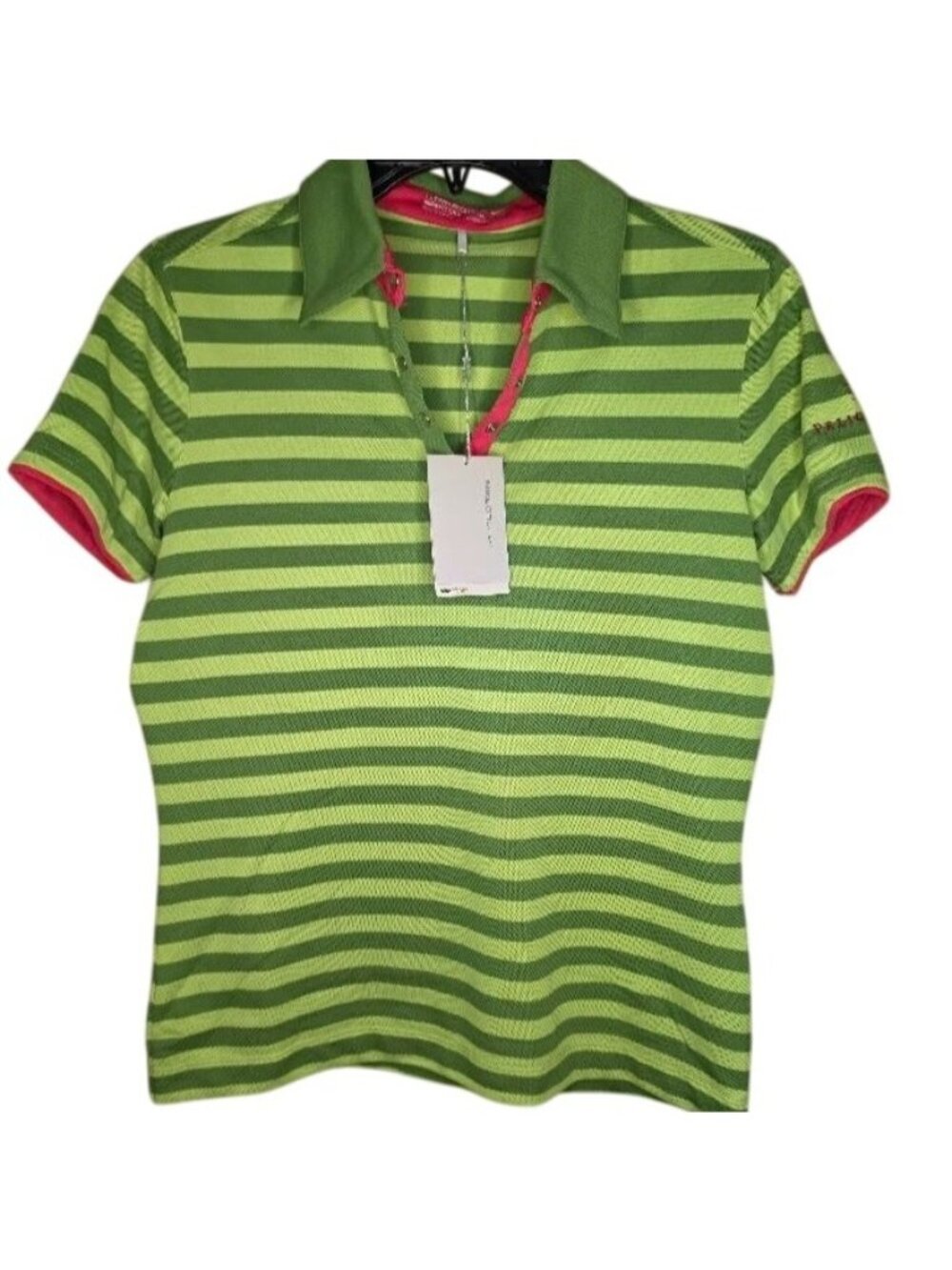 Nike Golf Fit Dry Polo Shirt Women's S NWT Pelican Hill Green Stripe Golf Top
